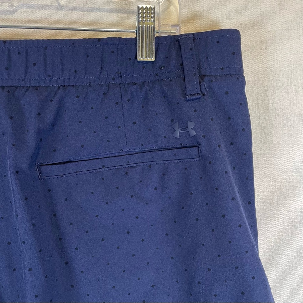 Under Armour Golf Shorts Mens 38 Blue Stretch Dot Pattern Performance - Picture 6 of 11